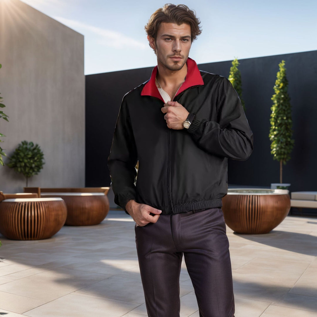 Herren leichte Freizeitjacke mit Stehkragen und elastischen Bündchen EB