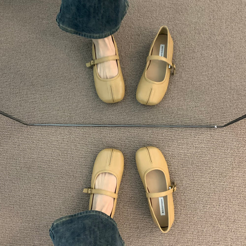 Damen Ballerinas mit verstellbarem Riemen und dekorativen Details EB