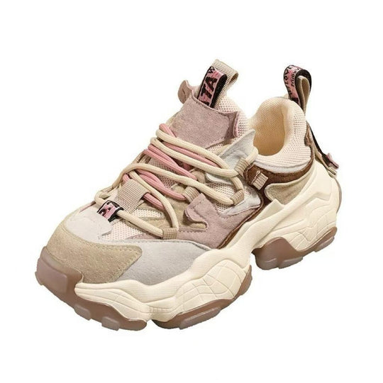 Damen Sportliche Chunky Sneakers mit atmungsaktiver Mesh-Oberfläche und robustem Sohlenprofil EB