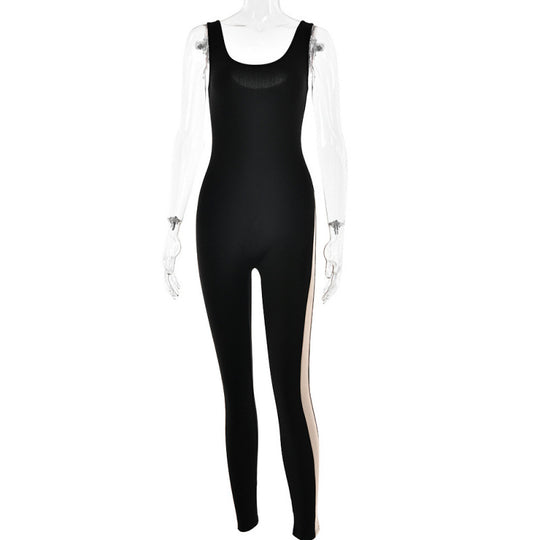 Damen Sportlicher Langarm-Overall mit seitlichen Cut-Outs und konturierendem Design EB