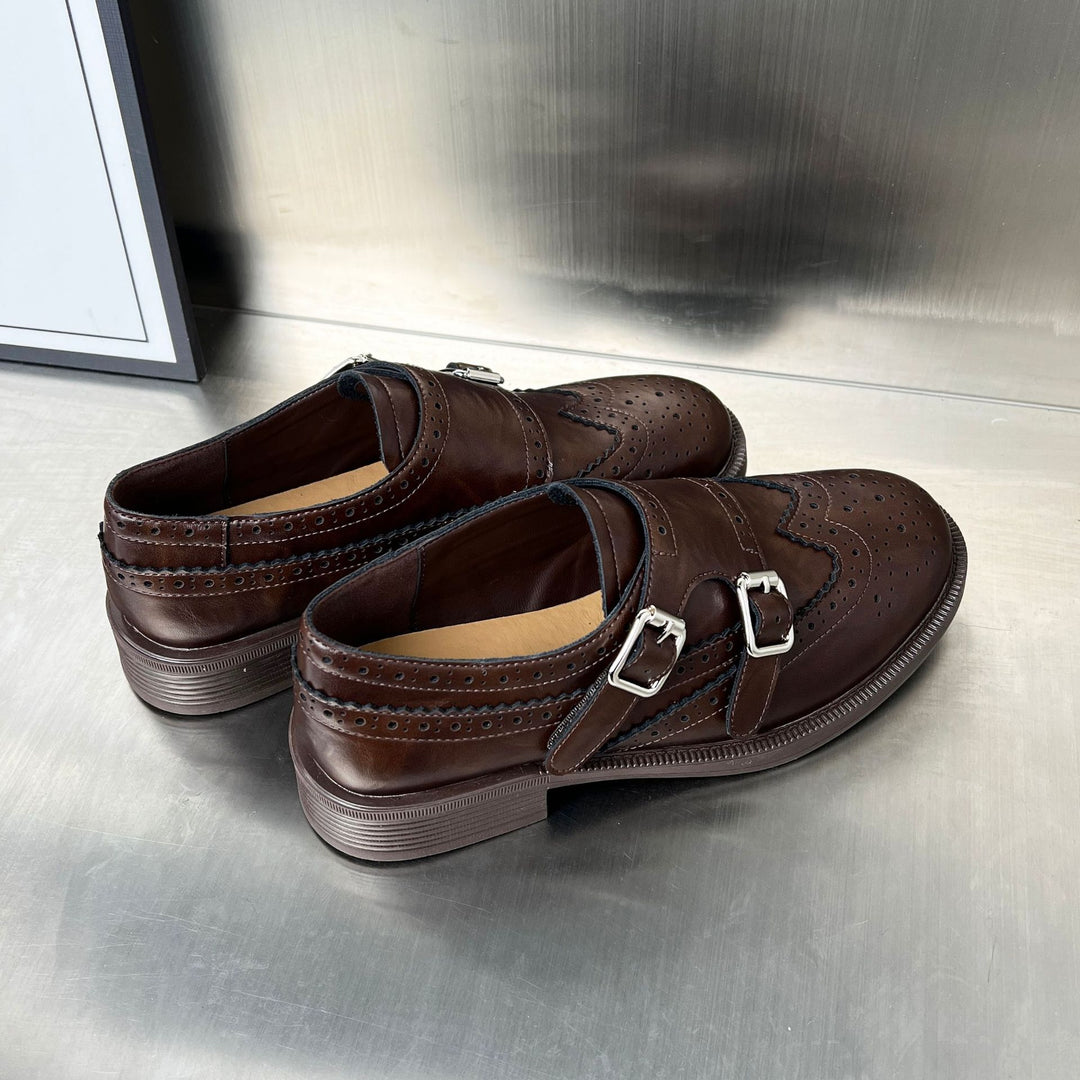 Damen Elegante Schnürschuhe mit doppeltem Schnallenverschluss und modischen Details EB