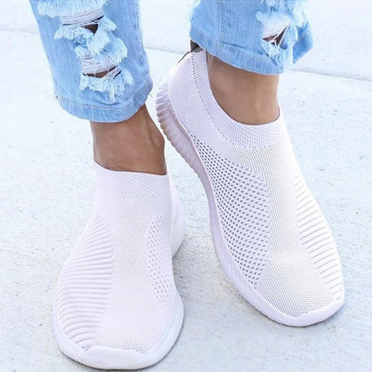 Damen atmungsaktive Sneaker mit elastischem Obermaterial und rutschfester Sohle EB