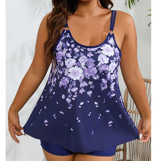Damen Sportlicher Tankini-Badeanzug mit floralem Design und modischem Schnitt EB