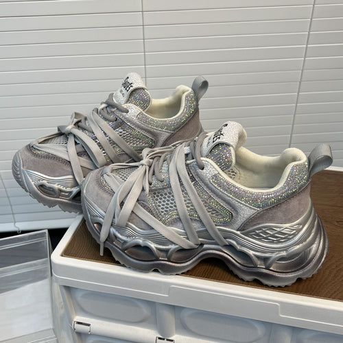 Damen Sportliche Chunky Sneakers mit funkelnden Applikationen und innovativem Dämpfungssystem EB