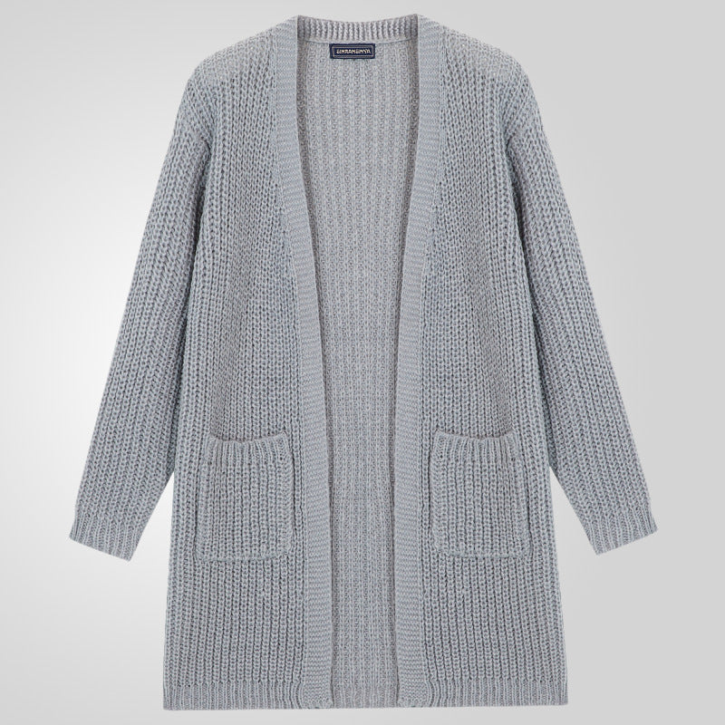 Herren Großer Strickcardigan mit tiefem Schnitt und strukturiertem Design EB