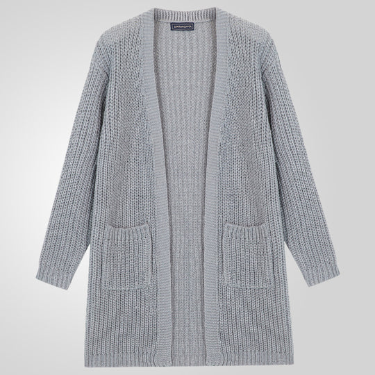 Herren Großer Strickcardigan mit tiefem Schnitt und strukturiertem Design EB