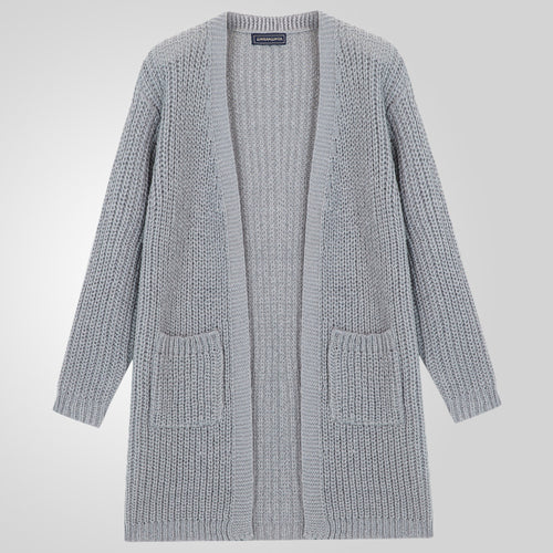 Herren Großer Strickcardigan mit tiefem Schnitt und strukturiertem Design EB