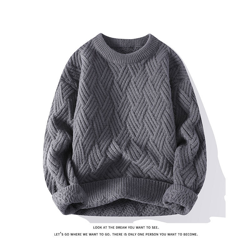 Damen nan grobgestrickter Oversize-Pullover mit Zopfmuster und elastischem Rippbund EB
