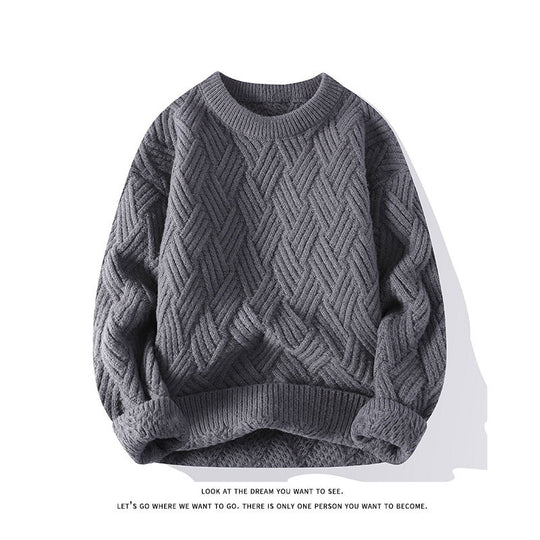 Damen nan grobgestrickter Oversize-Pullover mit Zopfmuster und elastischem Rippbund EB