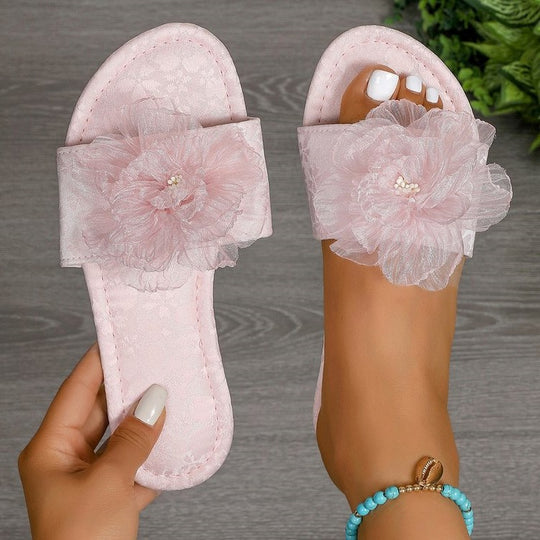 Damen Freizeit-Sandalen mit modischen Blumenapplikationen EB