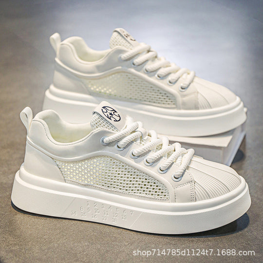 Damen Sportliche Sneakers mit atmungsaktiver Mesh-Oberfläche und voluminöser Sohle EB
