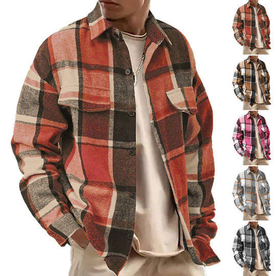 Herren kariertes Flanellhemd EB