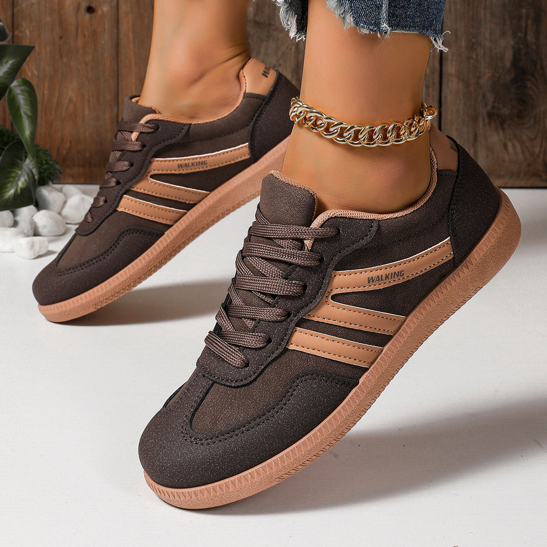 Damen Retro-Sneaker mit Gumsohle und gepolsterter Innensohle EB