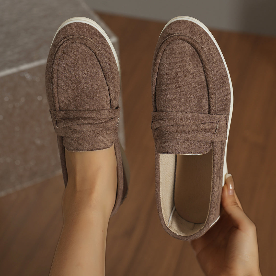Damen Mokassins mit weichem Kunstleder und elastischem Riemendesign EB