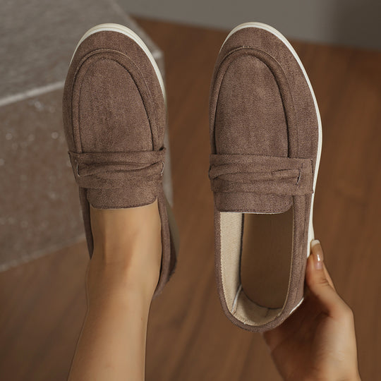 Damen Mokassins mit weichem Kunstleder und elastischem Riemendesign EB