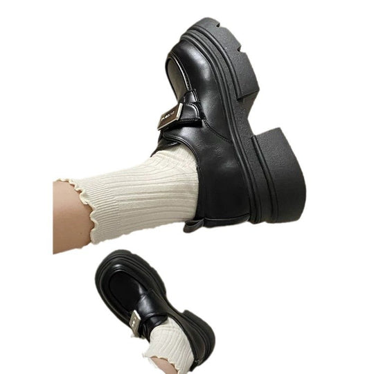 Damen Stilvolle Chunky Schnürschuhe mit modischem Schnallen-Detail EB