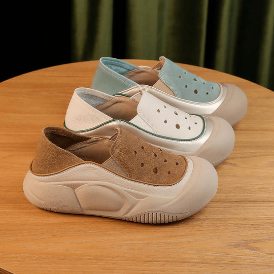 Damen modische Slip-On-Crocks mit atmungsaktiver Mesh-Oberfläche und rutschfester Sohlenkonstruktion EB