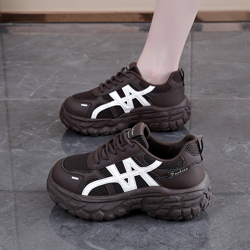 Damen Chunky Sneakers mit atmungsaktivem Mesh-Obermaterial und stoßdämpfender Sohle EB
