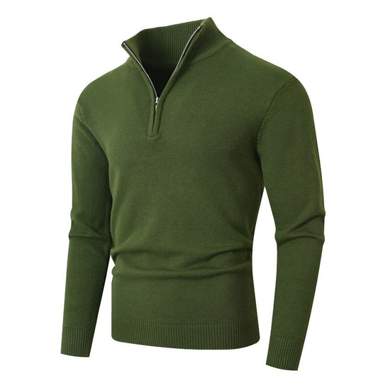 Herren Strickpullover mit hohem Kragen und trendigem Reißverschluss EB