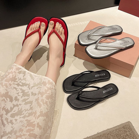 Damen modische Flip-Flops mit komfortablem Fußbett und raffiniertem Riemen EB