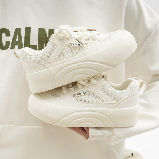 Damen Plattform Sneakers mit atmungsaktiver Mesh-Oberfläche und rutschfester Sohle EB