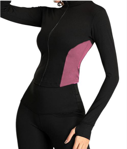 Damen Sportliche Zip-Jacke mit schmalem Schnitt und Daumenlöchern EB