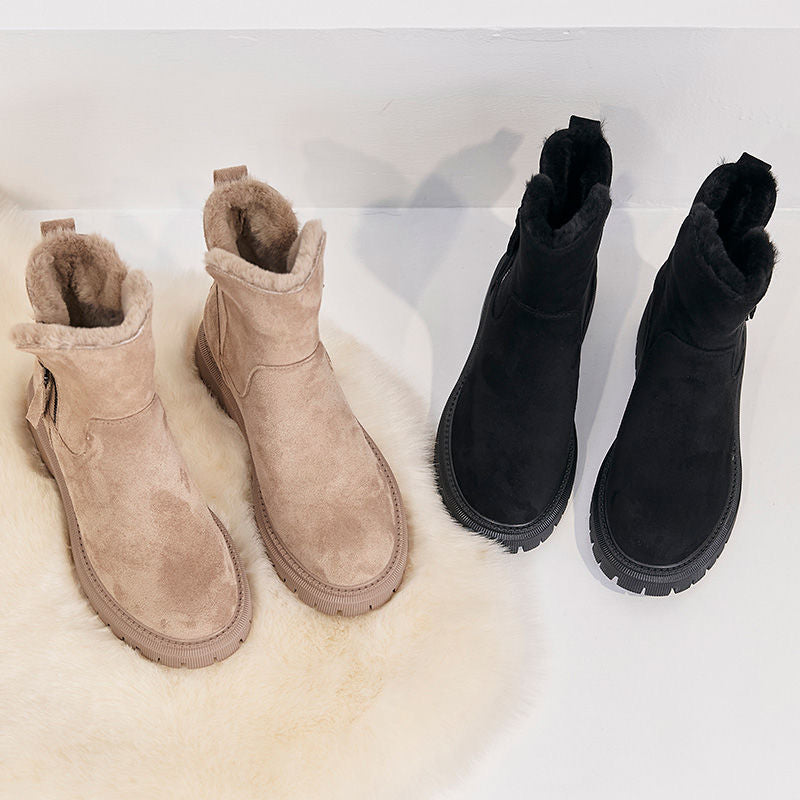 Damen modische Winterboots mit weichem Innenfutter und robustem Profil EB