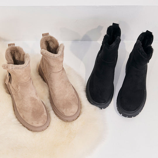 Damen modische Winterboots mit weichem Innenfutter und robustem Profil EB