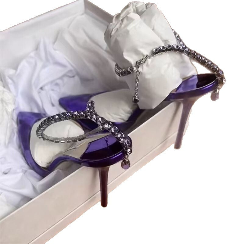 Damen Slingback High Heels mit elegantem Metallabschluss EB