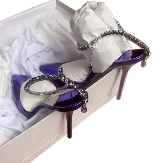 Damen Slingback High Heels mit elegantem Metallabschluss EB