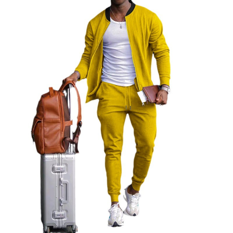 Herren Sportliches Freizeit-Set aus atmungsaktivem Material mit Reißverschluss und praktischen Taschen EB