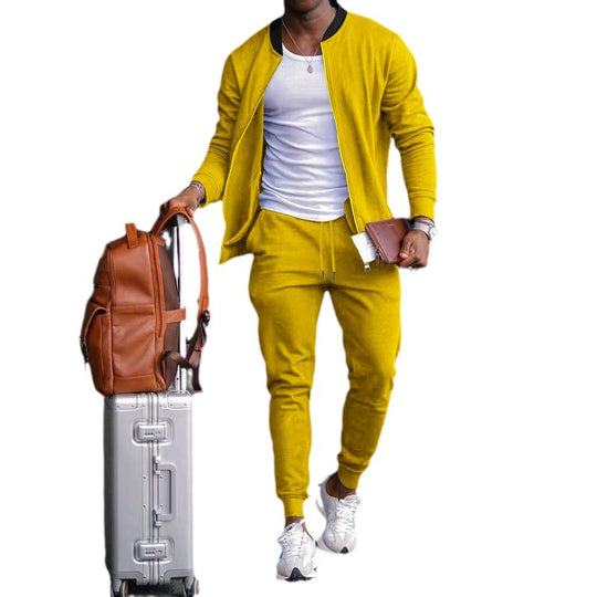 Herren Sportliches Freizeit-Set aus atmungsaktivem Material mit Reißverschluss und praktischen Taschen EB