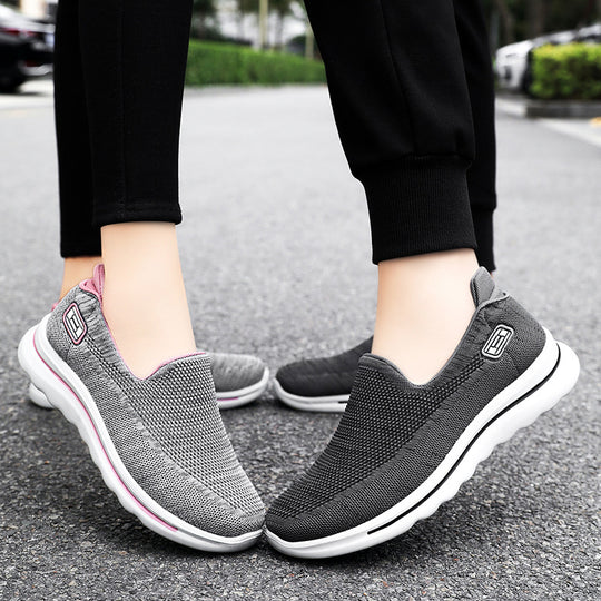 Damen nan Strick-Slip-On Komfortsneaker mit herausnehmbarem Memory-Fußbett und stoßdämpfender EVA-Zwischensohle EB