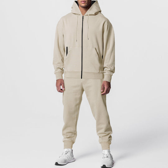 Herren sportliches Hoodie-Set mit Taschen und elastischen Bündchen EB