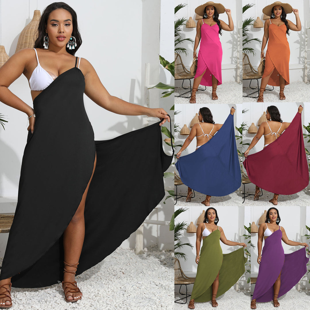 Damen Maxi-Kleid mit angesagtem Wickeldesign EB