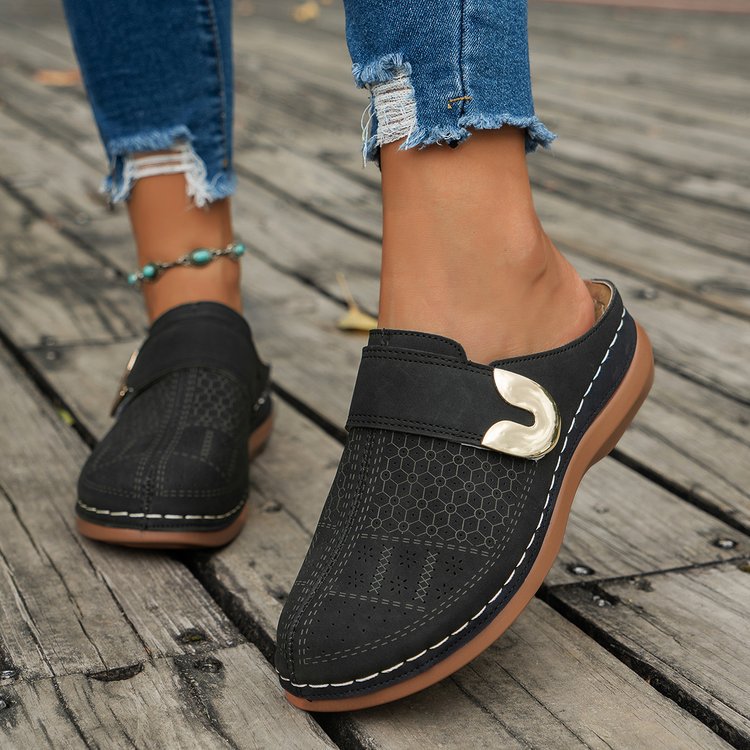 Damen Perforierte Komfort-Clogs mit Orthopädischer Einlegesohle EB