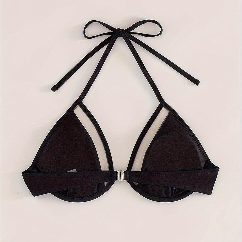 Damen Triangel-Bikini mit transparenten Einsätzen EB