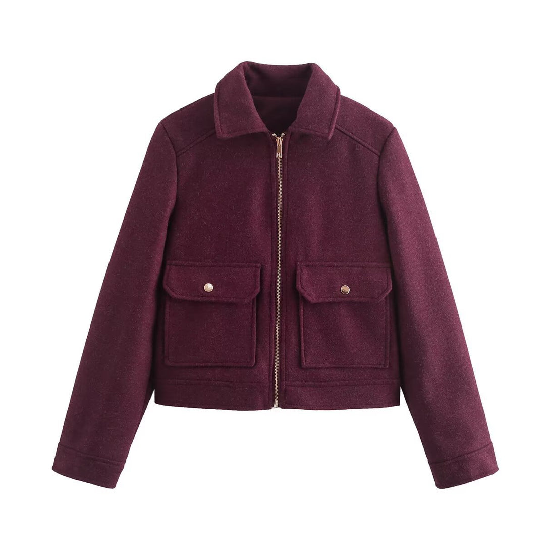 Damen stylische Bomberjacke mit praktischen aufgesetzten Taschen EB