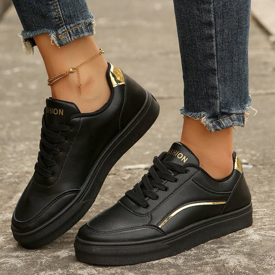 Damen Sneakers mit elegantem Metallic-Detail und rutschfester Sohle EB