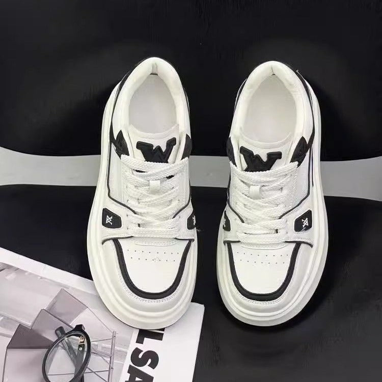 Damen sportive Sneakers mit doppelter Sohle und Kontrastnähten EB