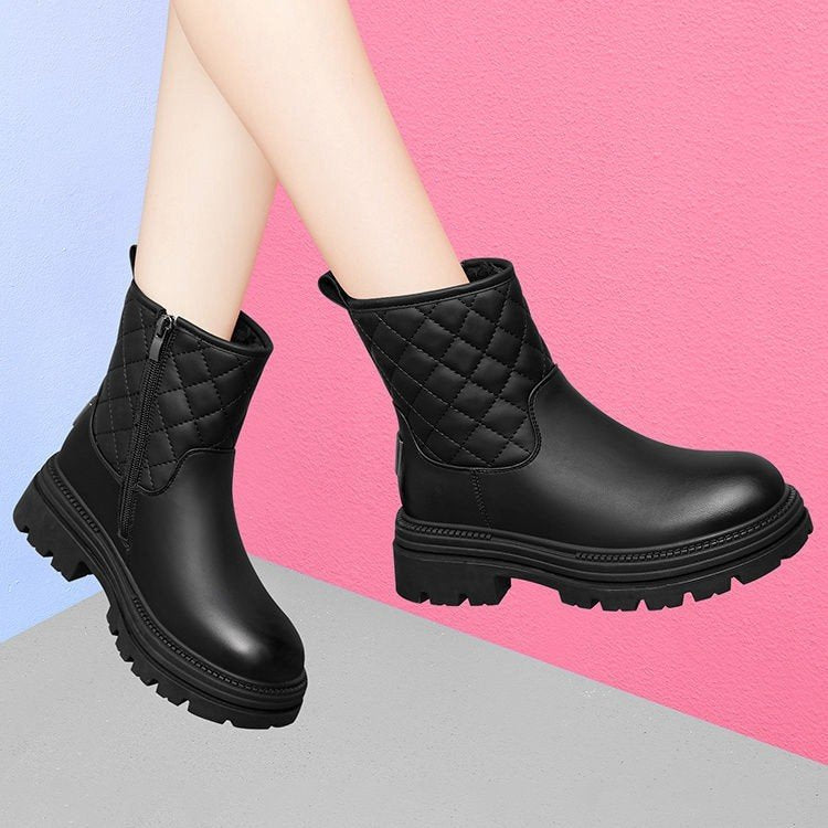 Damen Gefütterte Winterstiefel mit modischem Reißverschluss und rutschfester Sohle EB