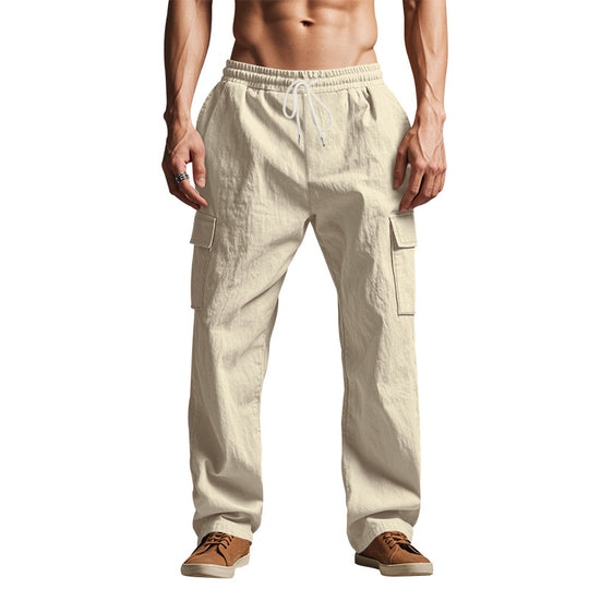 Herren lockere Cargohose mit elastischem Bund und praktischen Seitentaschen EB