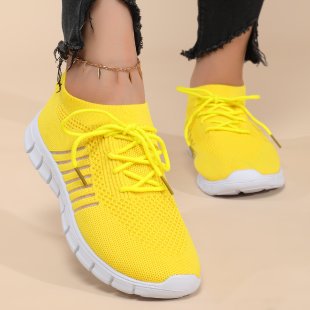 Damen atmungsaktive Freizeit-Sneakers mit flexiblem Obermaterial EB