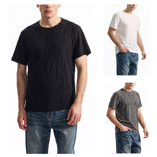Herren T-Shirt mit modischem Strukturdesign und lässigem Vintage-Look EB