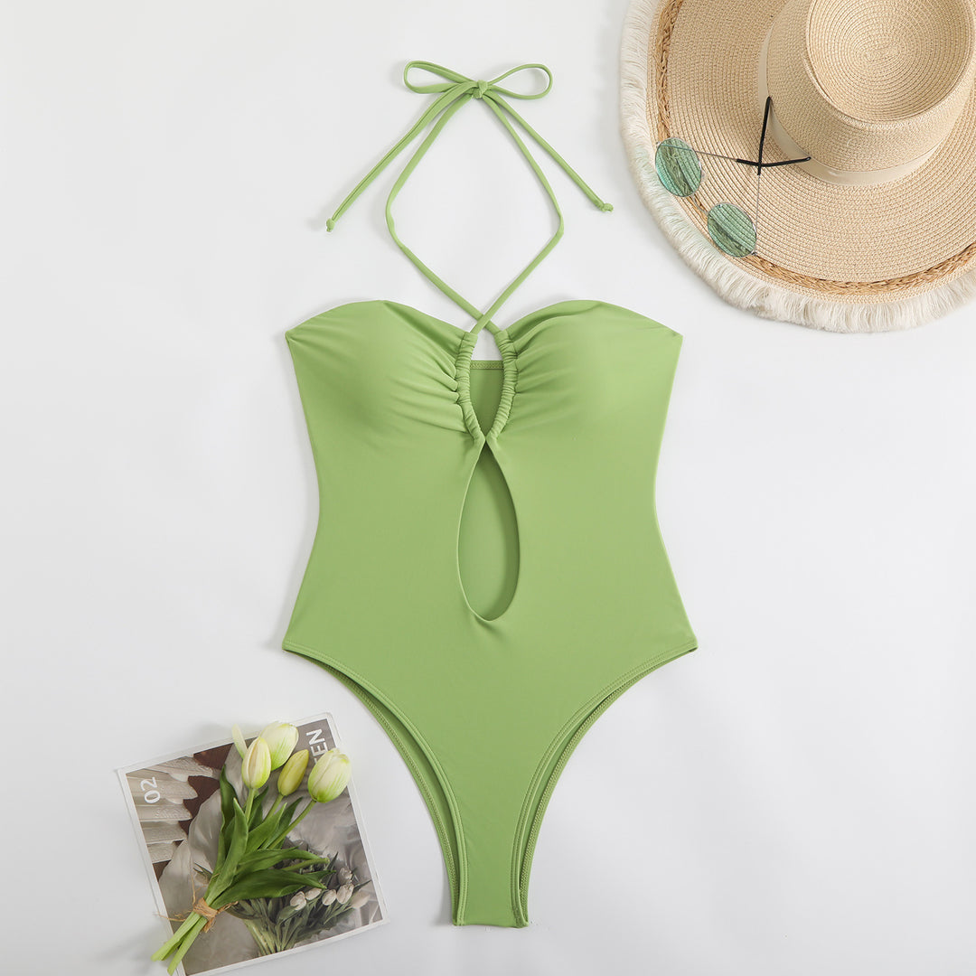 Damen Trendiger Einteiler Badeanzug mit verspieltem Cut-Out EB
