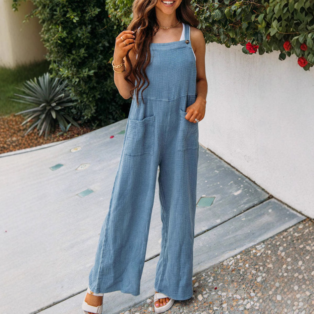Damen lässiger Overall mit praktischen Taschen und verstellbaren Trägern EB