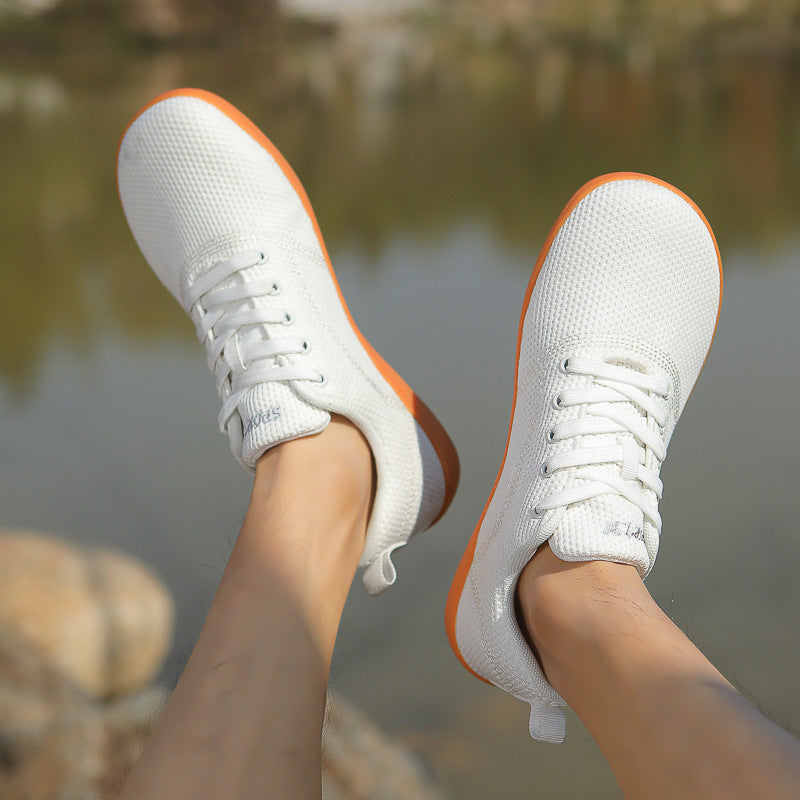 Damen nan federleichter Strick-Sneaker mit nahtlosem Maschenobermaterial, luftdurchlässiger Struktur und flexibler Mikrozellen-Laufsohle EB