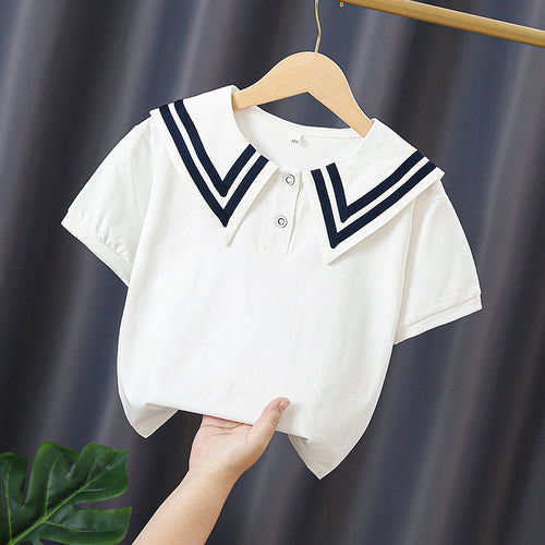 Mädchen Matrosenbluse mit eleganten Streifendetails EB