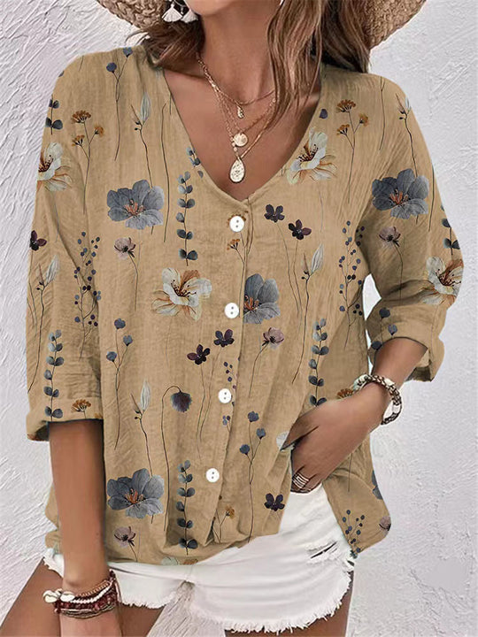 Damen Bluse mit floralem Druck und lässigem Schnitt EB