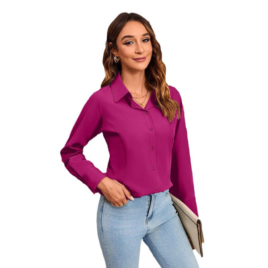 Damen Elegantes Blusenshirt mit feiner Steppnaht und tailliertem Schnitt EB